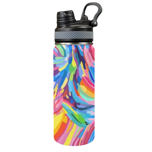 Brushstrokes - Insulated Water Bottle with Dual-Use Lid (18oz) One Size Insulated Water Bottle with Dual-Use Lid (18oz) Printed Offshore