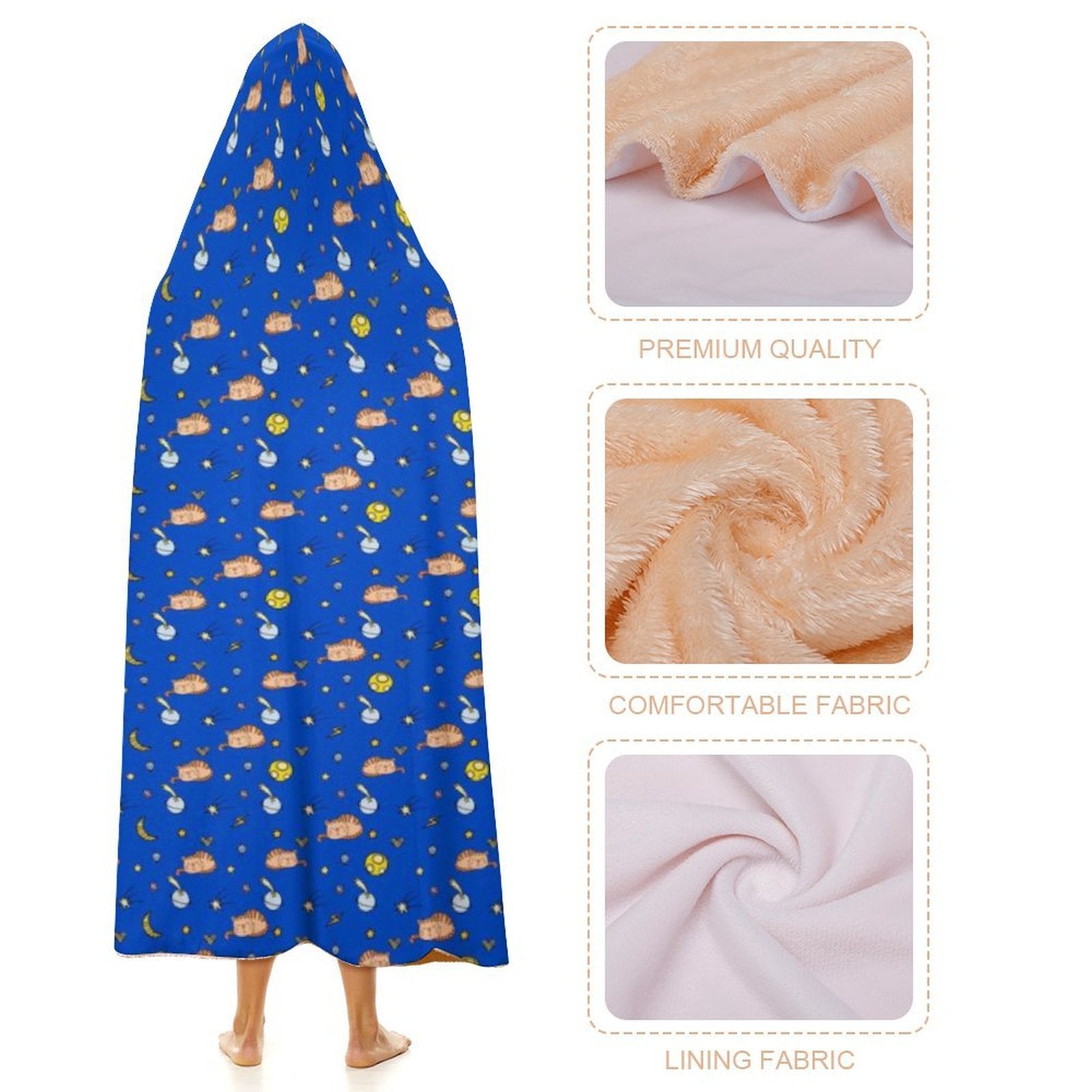 Cats In Space Kids Hooded Blanket 100cm x 130cm Kids Hooded Blanket animal Printed Offshore Space
