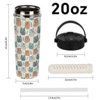 Cute Cat Faces 20oz Tea Tumbler with Carry Handle