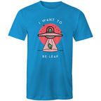 I Want To Be-Leaf, UFO - Mens T-Shirt Arctic Blue Mens T-shirt Printed In Australia Sci Fi
