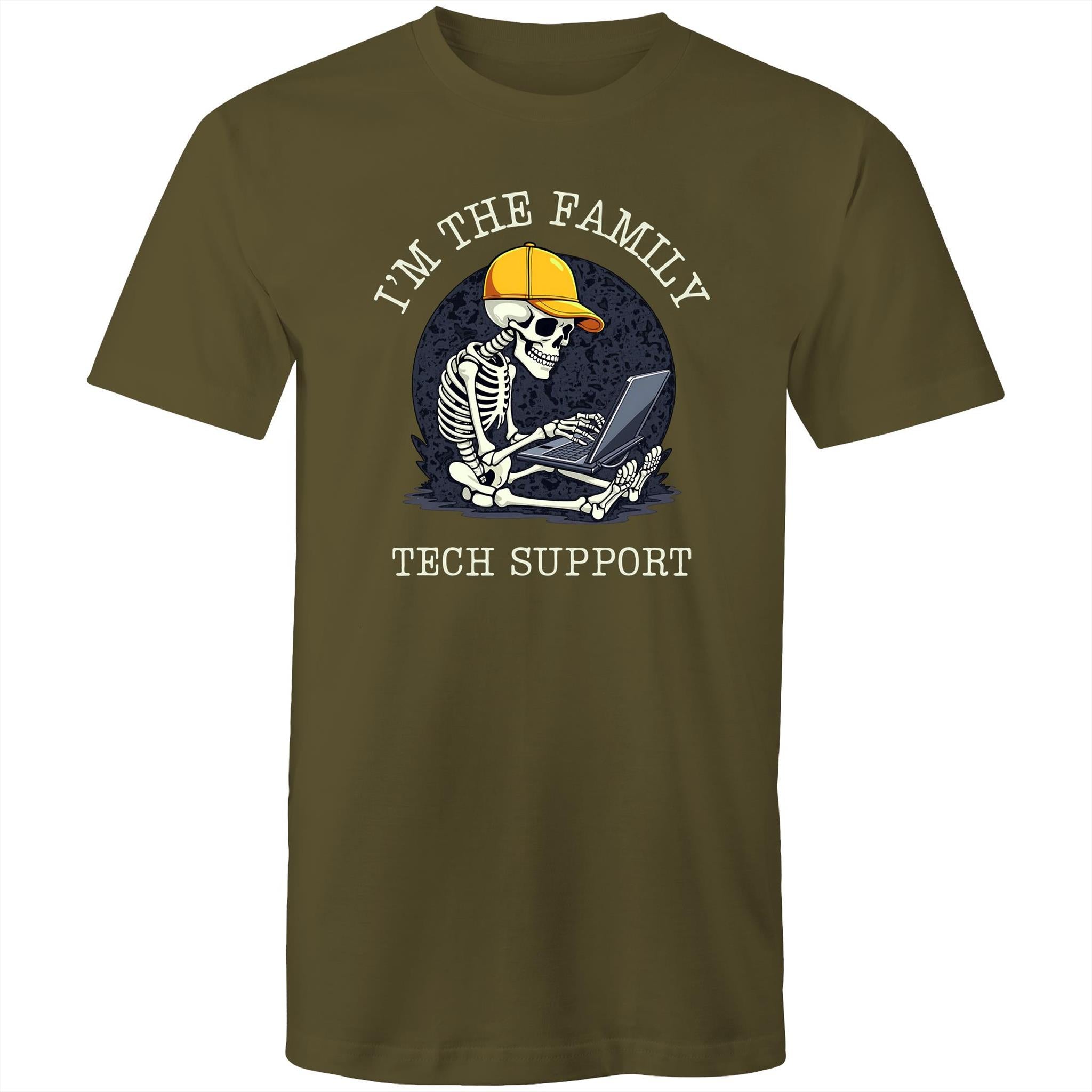 I'm The Family Tech Support - Mens T-Shirt Army Green Mens T-shirt Printed In Australia Tech