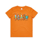 Science Characters Kids AS Colour T-shirt Orange Kids Youth T-shirt Printed In Australia Science