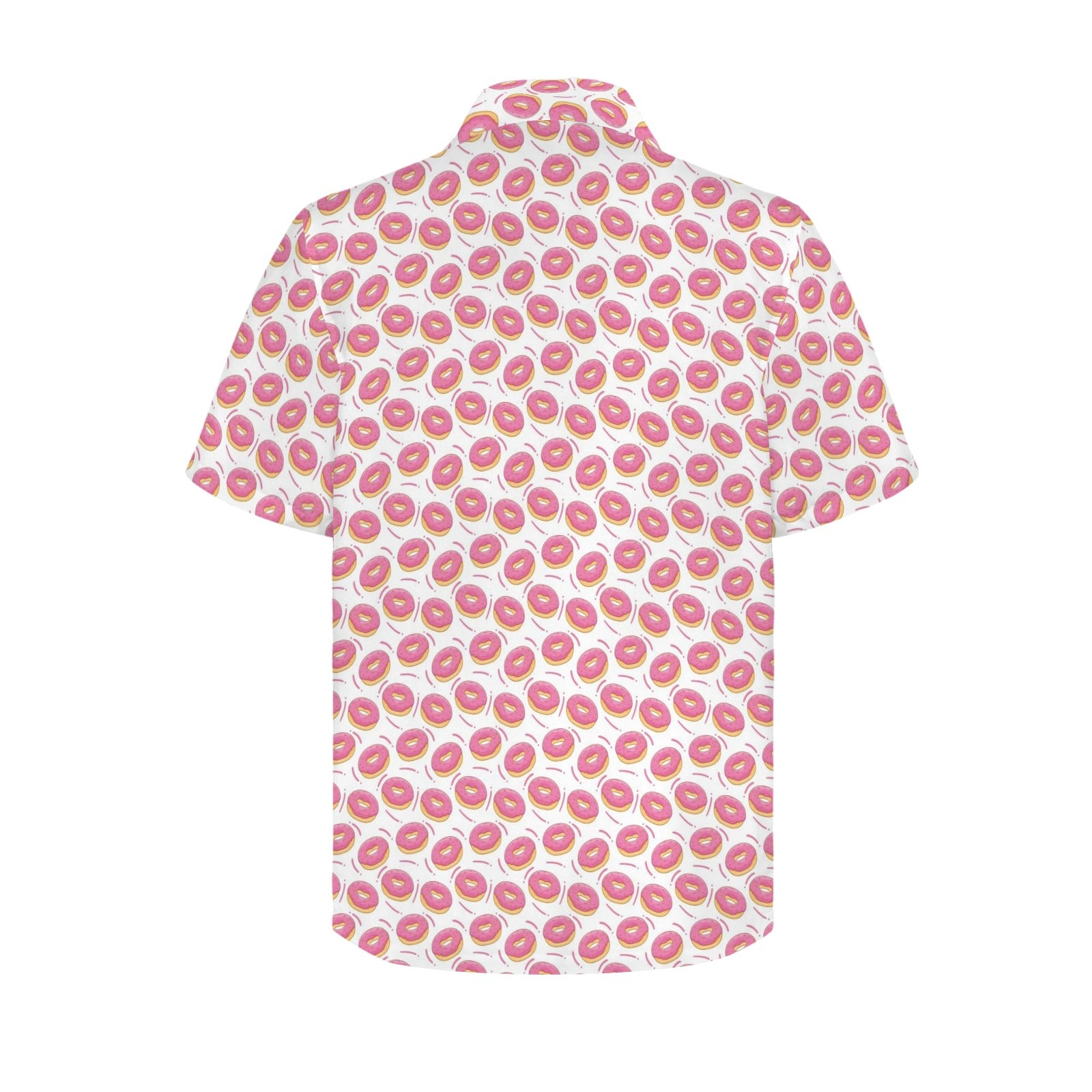 Pink Donuts - Men's Short Sleeve Hawaiian Shirt Men's Hawaiian Shirt (New) Food Printed Offshore