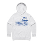 Surf Beach - Womens Hoodie White Marle Womens Hoodie Printed In Australia Surf