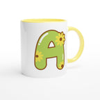Personalised Initial With Flowers White 11oz Ceramic Mug with Color Inside Personalised 11oz Mug customise Globally Fulfilled Name personalise