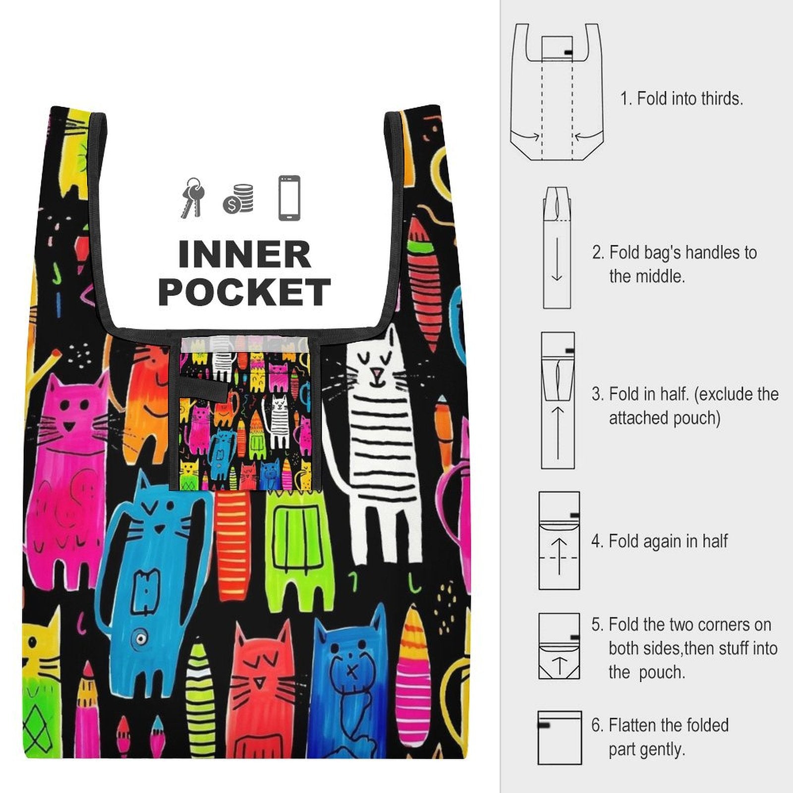 Colourful Cats - Collapsible Shopping Bag