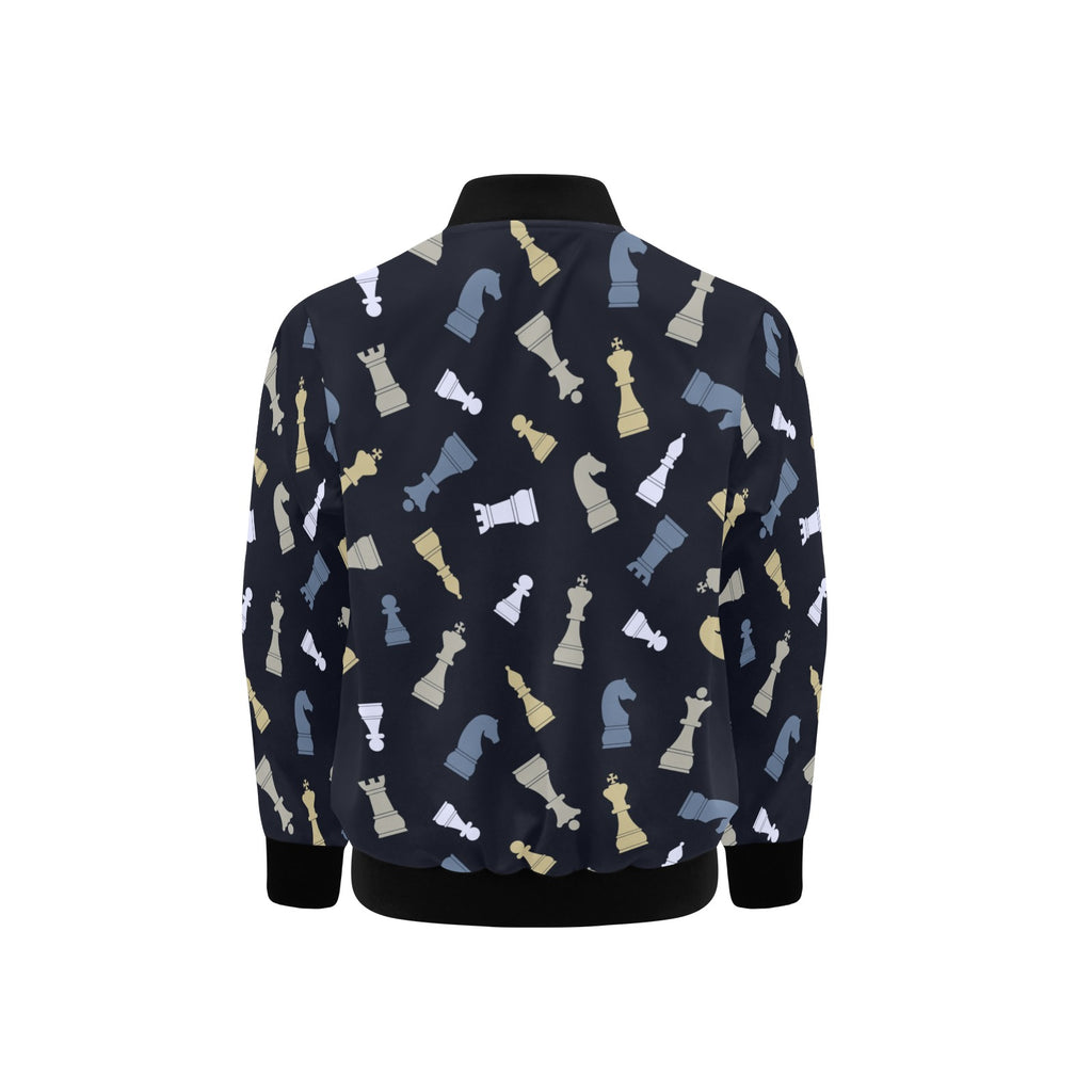Chess Pattern Kids Bomber Jacket Kids Bomber Jacket Chess Games Printed Offshore