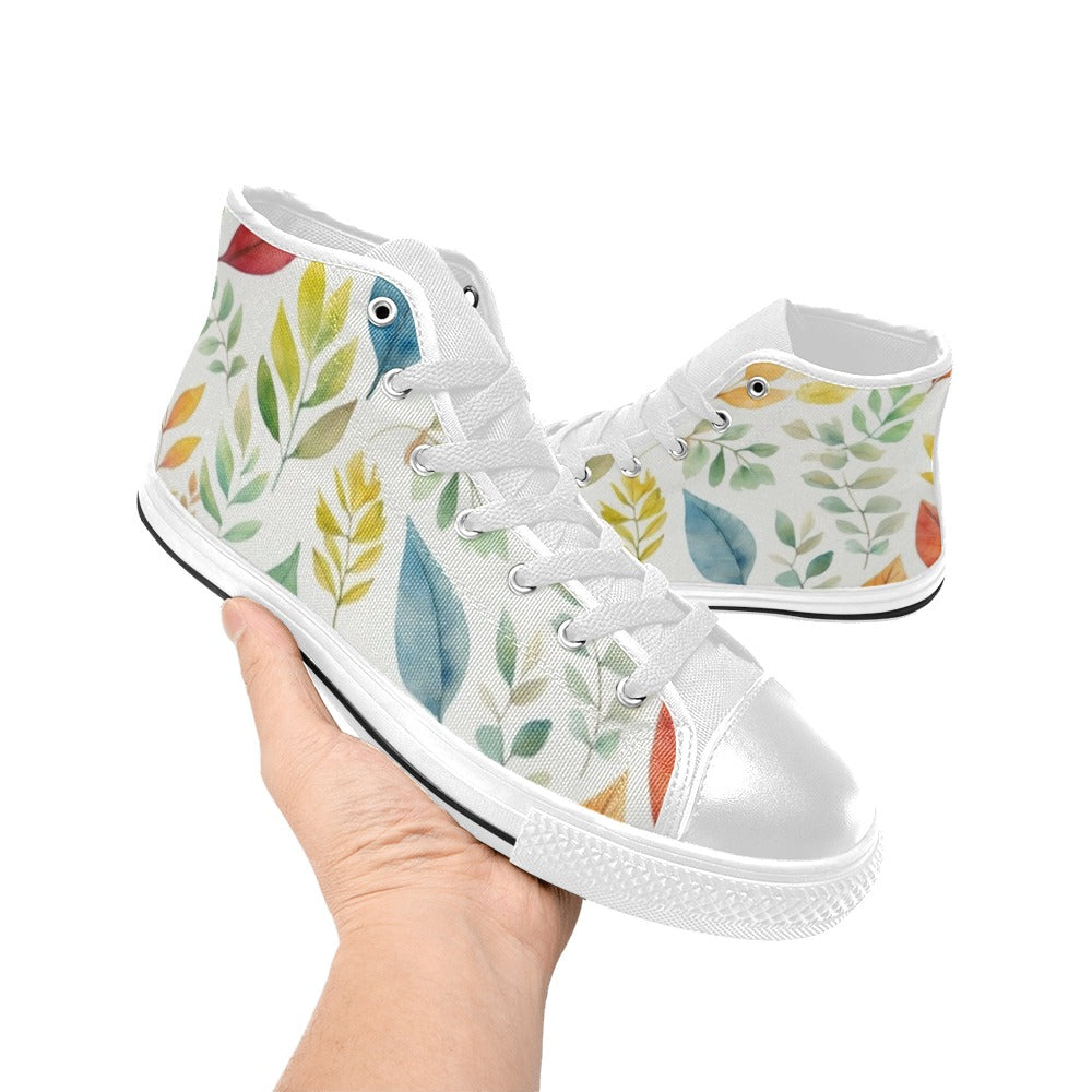 Autumn Leaves - Men's High Top Canvas Shoes