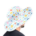 Abstract Cute Flowers Wide Brim Bucket Hat Wide Brim Bucket Hat Plants Printed Offshore
