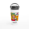Personalised I Love Coffee, Retro Pop Art White 15oz Stainless Steel Travel Mug Default Title Personalised Travel Mug Coffee comic Globally Fulfilled Retro