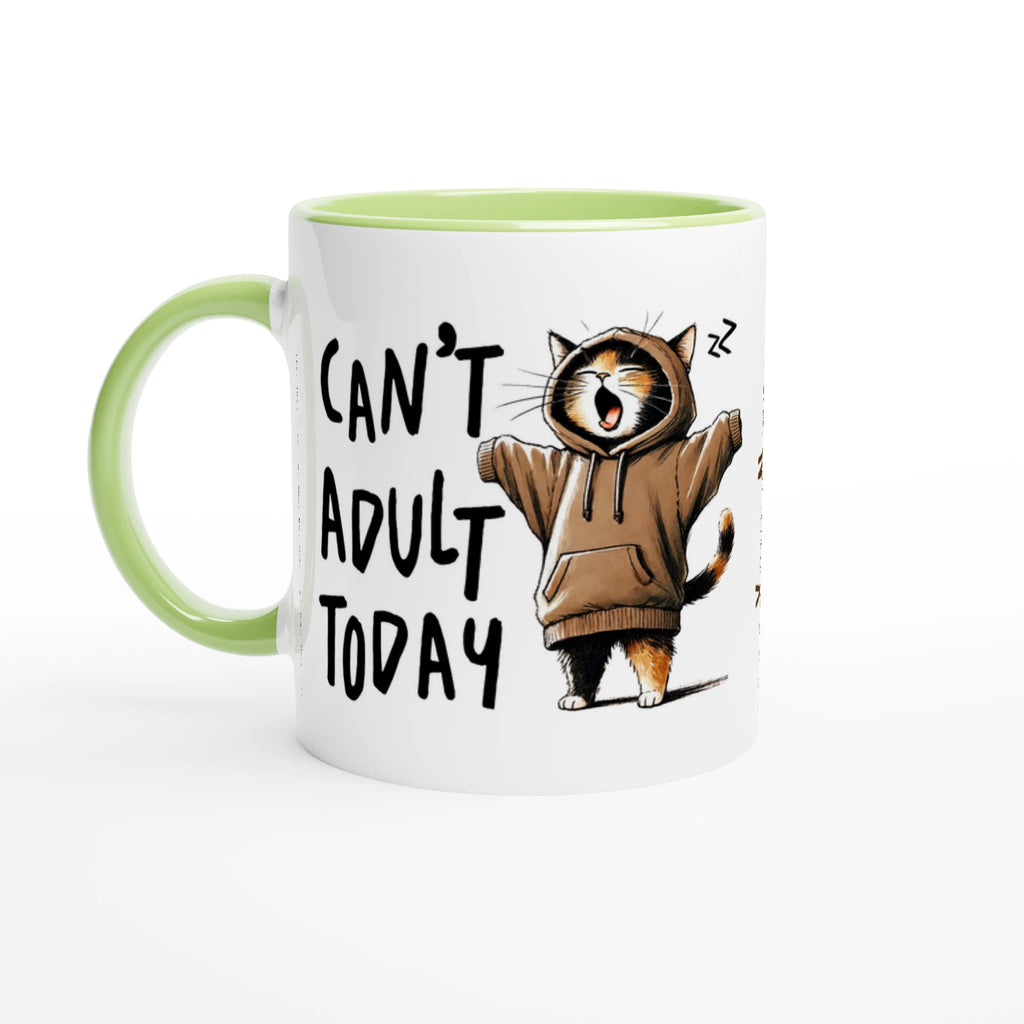 Personalise - Can't Adult Today - 11oz Ceramic Mug Ceramic Green Personalised 11oz Mug animal Globally Fulfilled