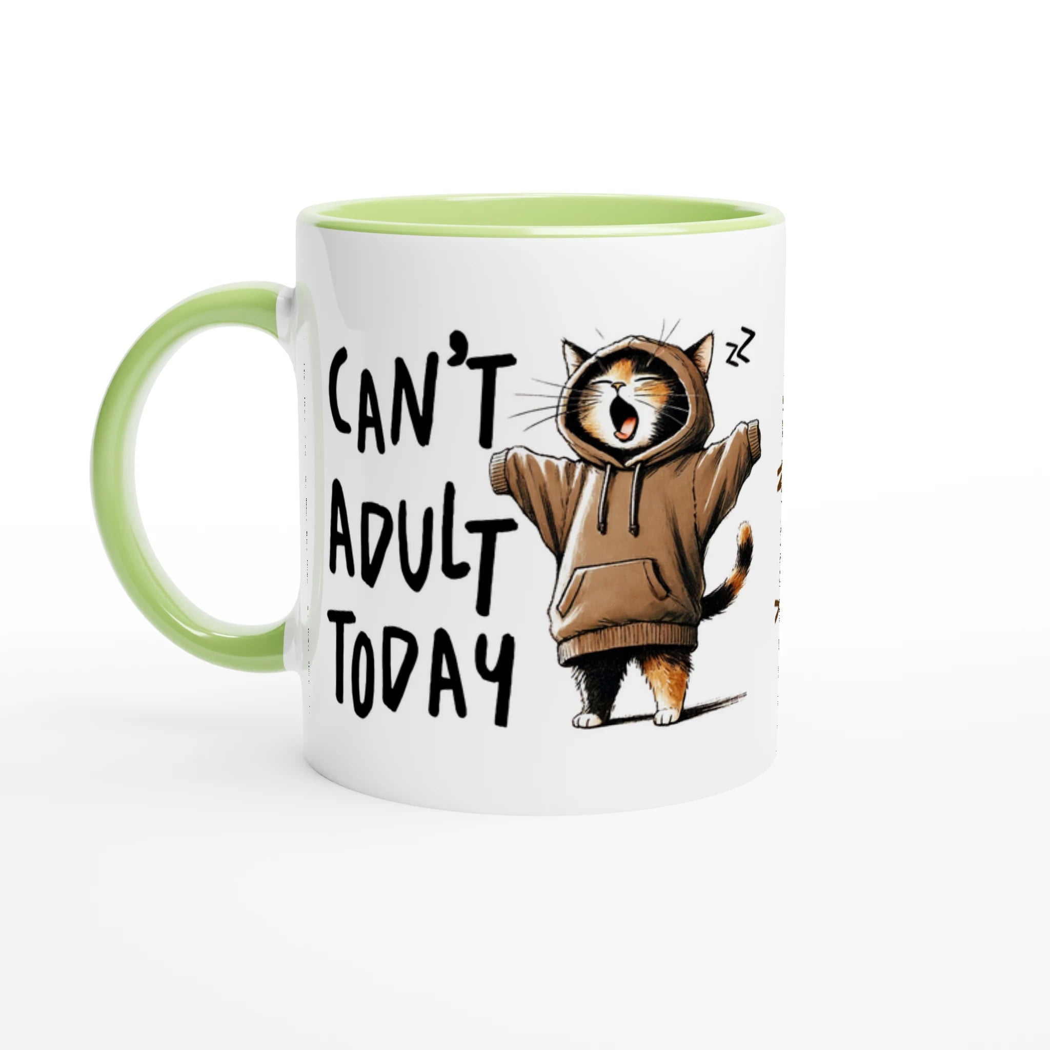 Personalise - Can't Adult Today - 11oz Ceramic Mug Ceramic Green Personalised 11oz Mug animal Globally Fulfilled
