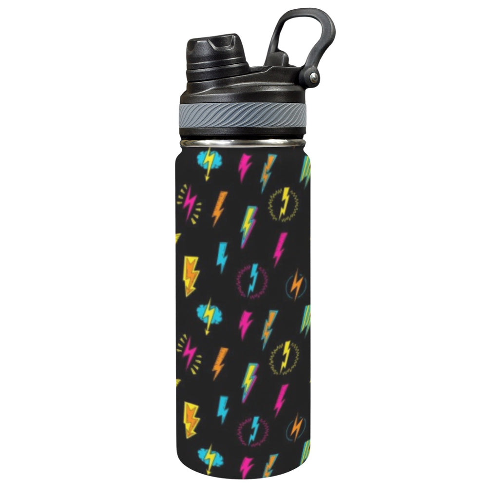 Fun Lightning - Insulated Water Bottle with Dual-Use Lid (18oz) One Size Insulated Water Bottle with Dual-Use Lid (18oz) comic Printed Offshore