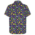 Groovy Alien And UFO Women's Short-Sleeve Button Up Shirt