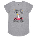 On My Way To Make Some Bad Decisions - Womens Scoop Neck T-Shirt Grey Marle Womens Scoop Neck T-shirt animal Printed In Australia