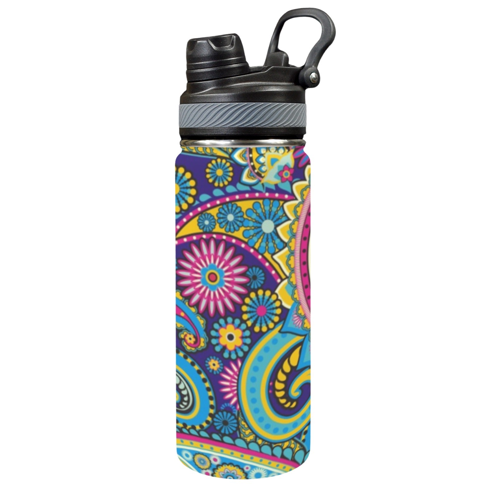 Blue Paisley - Insulated Water Bottle with Dual-Use Lid (18oz) One Size Insulated Water Bottle with Dual-Use Lid (18oz) Printed Offshore