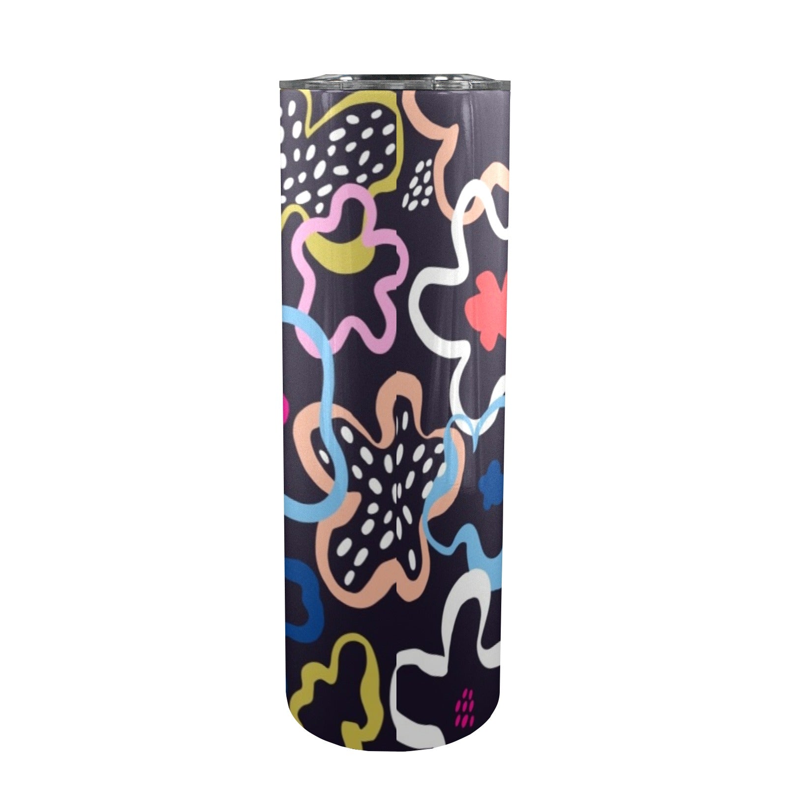 Floral In The Abstract - 20oz Tall Skinny Tumbler with Lid and Straw