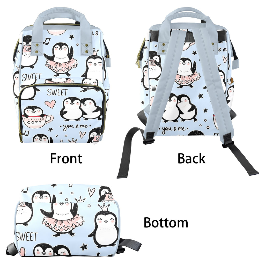 Penguin Love - Multi-Function Backpack, Nappy / Diaper Bag