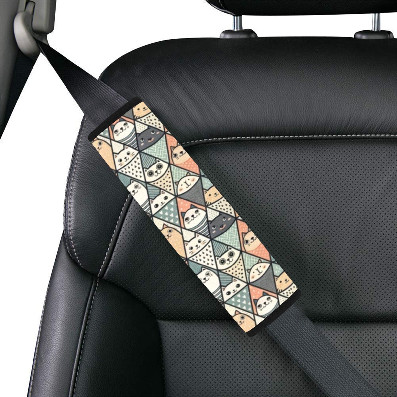 Diamond Cat Pattern Car Seat Belt Cover 7''x10'' (Pack of 2) Car Seat Belt Cover 7x10 (Pack of 2) animal Printed Offshore
