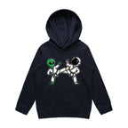 Alien And Astronaut Karate - Kids Hoodie Navy Kids Hoodie Printed In Australia