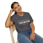 Guitar Timeline Unisex Softstyle T-Shirt Unisex Adult T-shirt Australian Printer Music