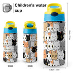 Cat Crowd - Little Kids Water Bottle Little Kids Water Bottle animal Printed Offshore
