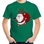 Santa Ho Ho Holidays, Christmas - Kids Youth T-Shirt Kelly Green Kids Christmas T-shirt Christmas Printed In Australia