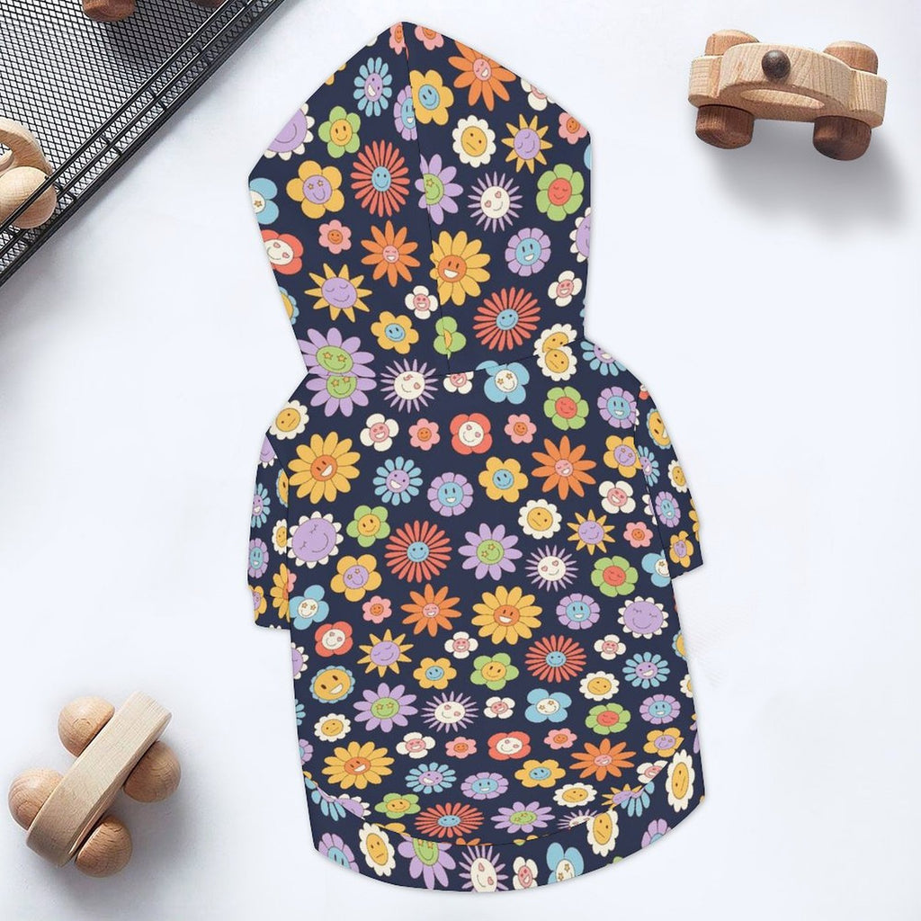 Groovy Flowers Pet Hoodie (Small Size)