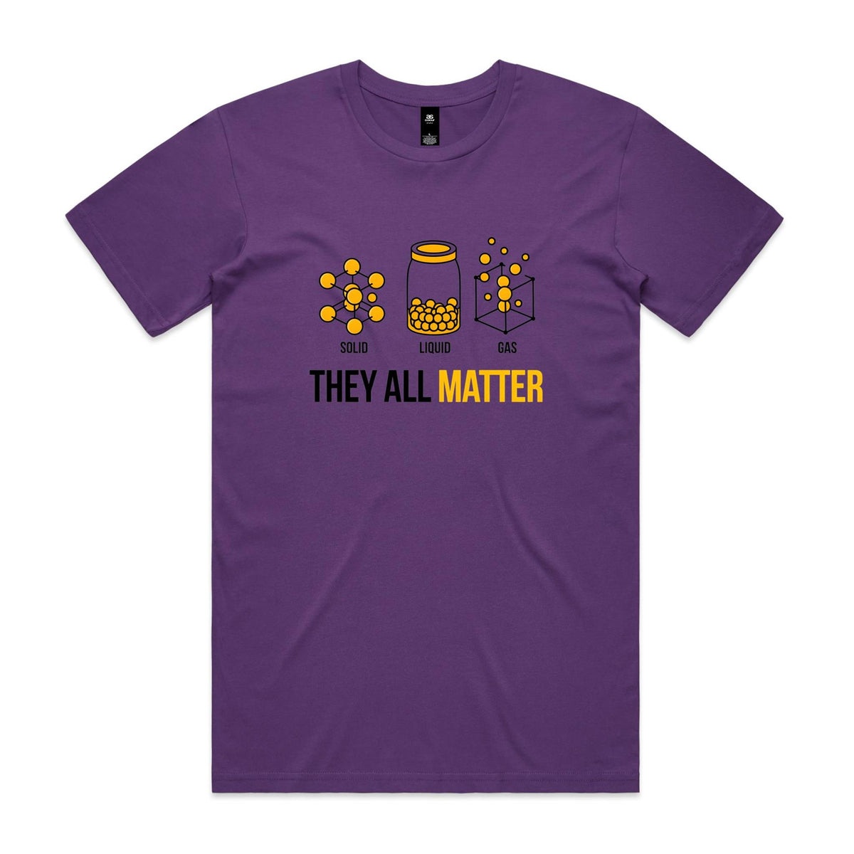 They All Matter Solid Liquid Gas Men's AS Colour T-shirt Purple Mens T-shirt Printed In Australia Science