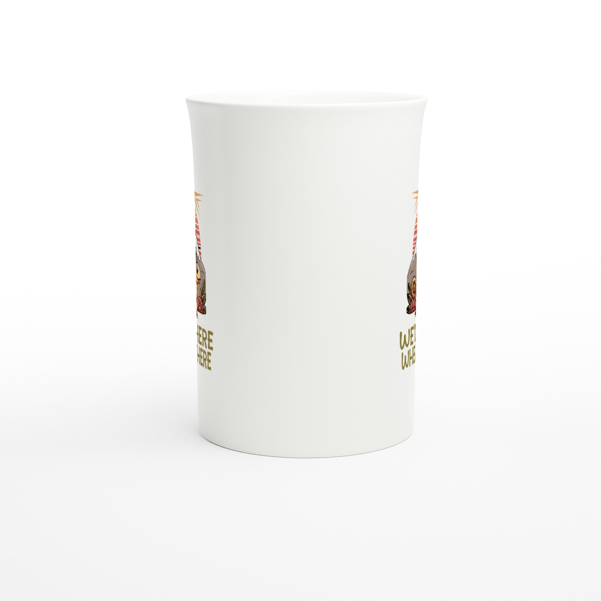 Sloth Race, We'll Get There When We Get There - White 10oz Porcelain Slim Mug Porcelain Mug animal Globally Fulfilled