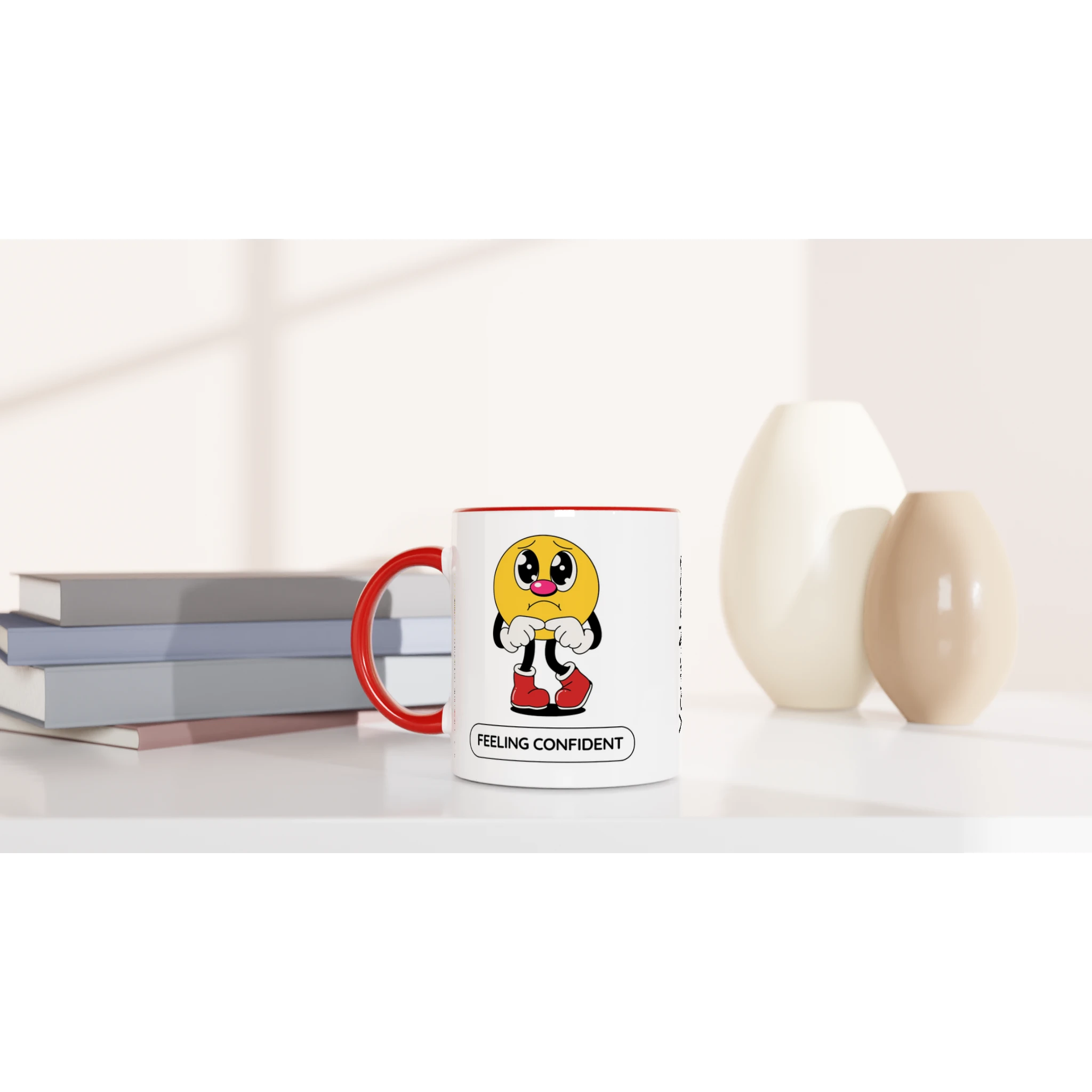 Personalised - Feeling Confident - White 11oz Ceramic Mug with Colour Inside Personalised 11oz Mug customise Globally Fulfilled personalise