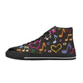 Music Notes - Women's High Top Canvas Shoes US12 Womens Classic High Top Shoes Printed Offshore