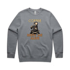 Coffee Keeps Me Alive, Skeleton - AS Colour Stencil Crew Sweatshirt Gravel Sweatshirt Coffee Printed In Australia