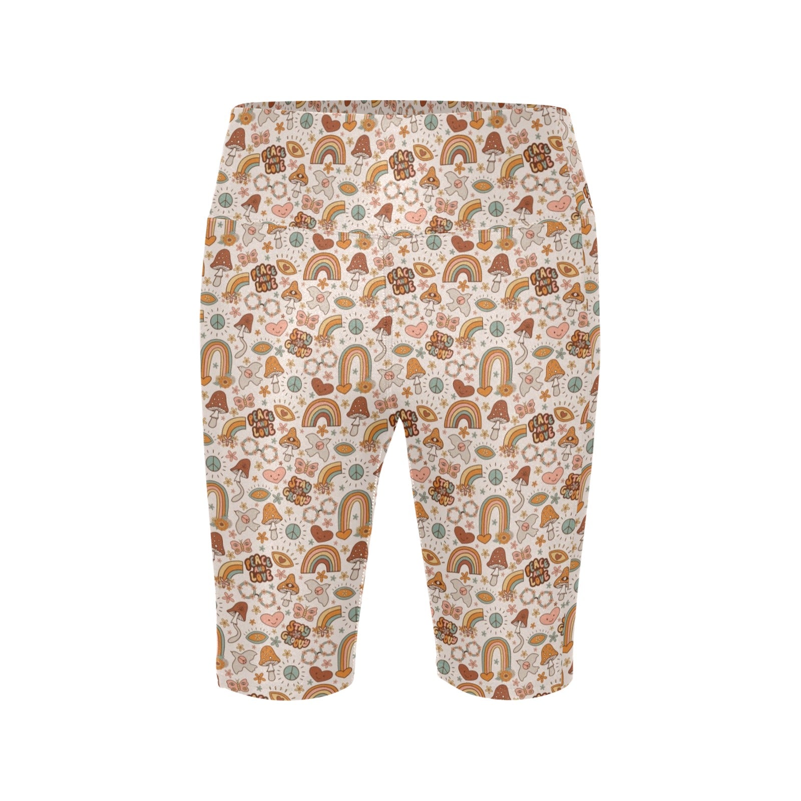 Peace And Love Women's Bike Shorts With Side Pockets