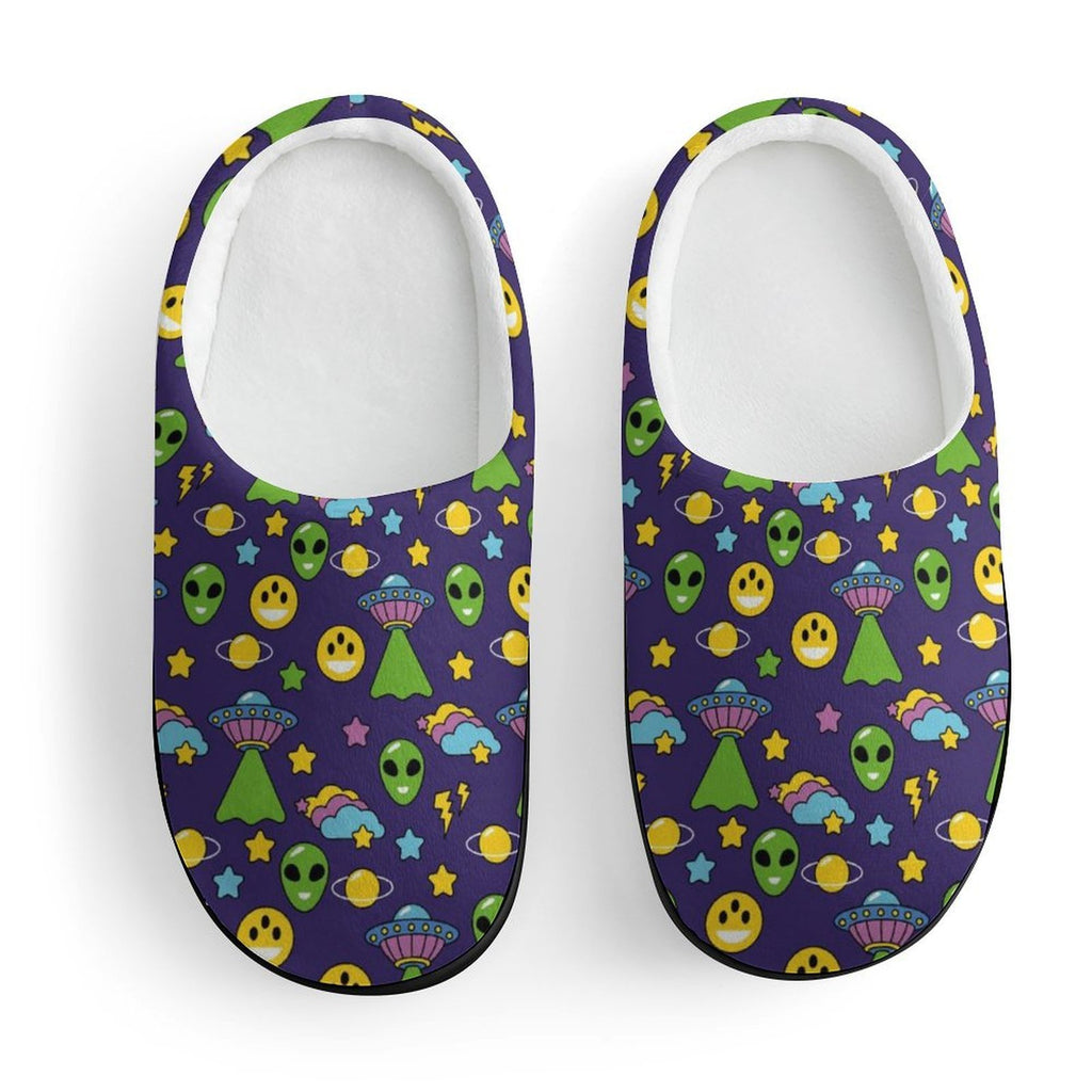 Groovy Alien And UFO Kids Cotton Slippers Kids Cotton Slippers Printed Offshore Sci Fi