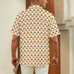 Hamburgers on White Men's Short Sleeve Hawaiian Shirt Men's Hawaiian Shirt (New) Food Printed Offshore