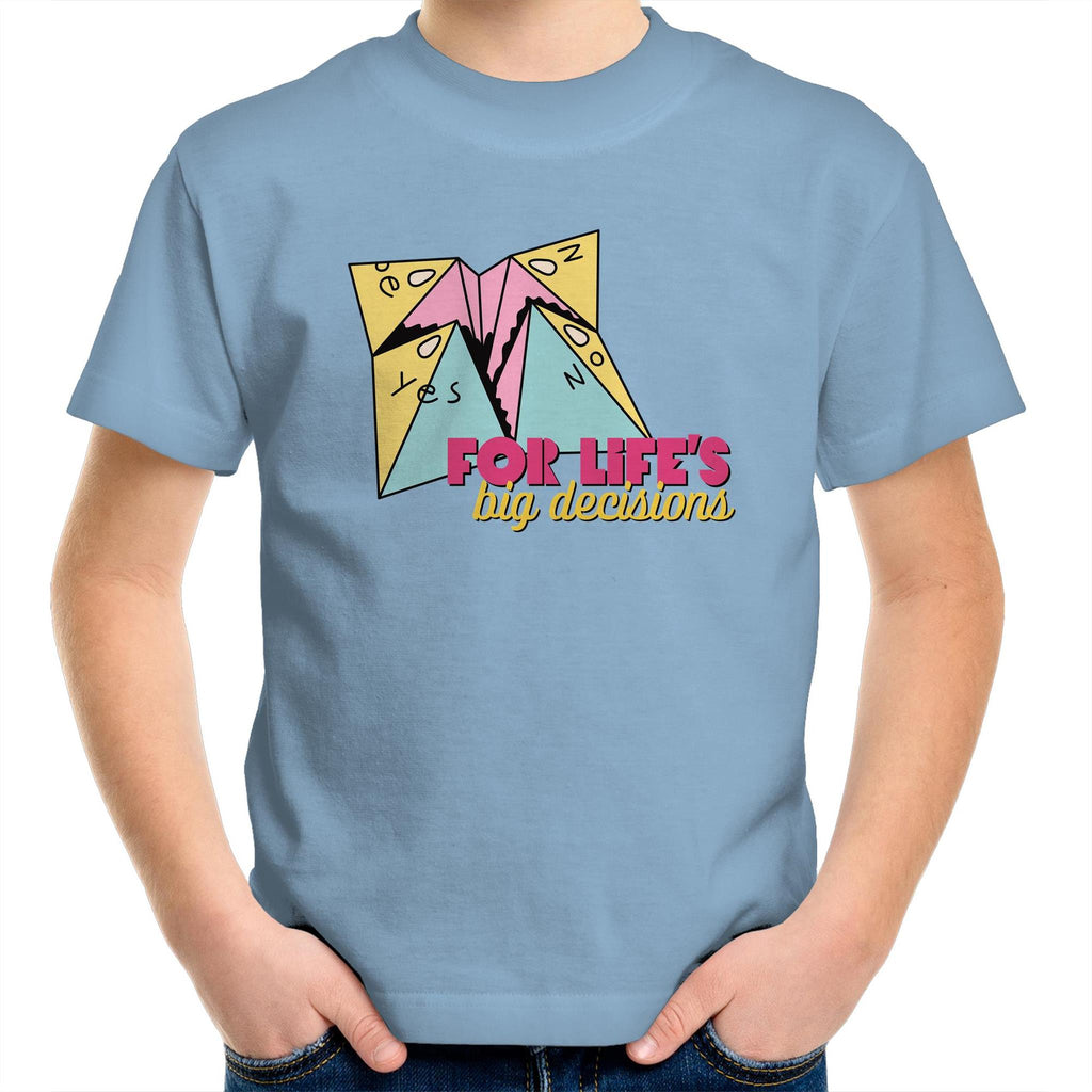For Life's Big Decisions - Kids Youth T-Shirt Carolina Blue Kids Youth T-shirt Games Printed In Australia