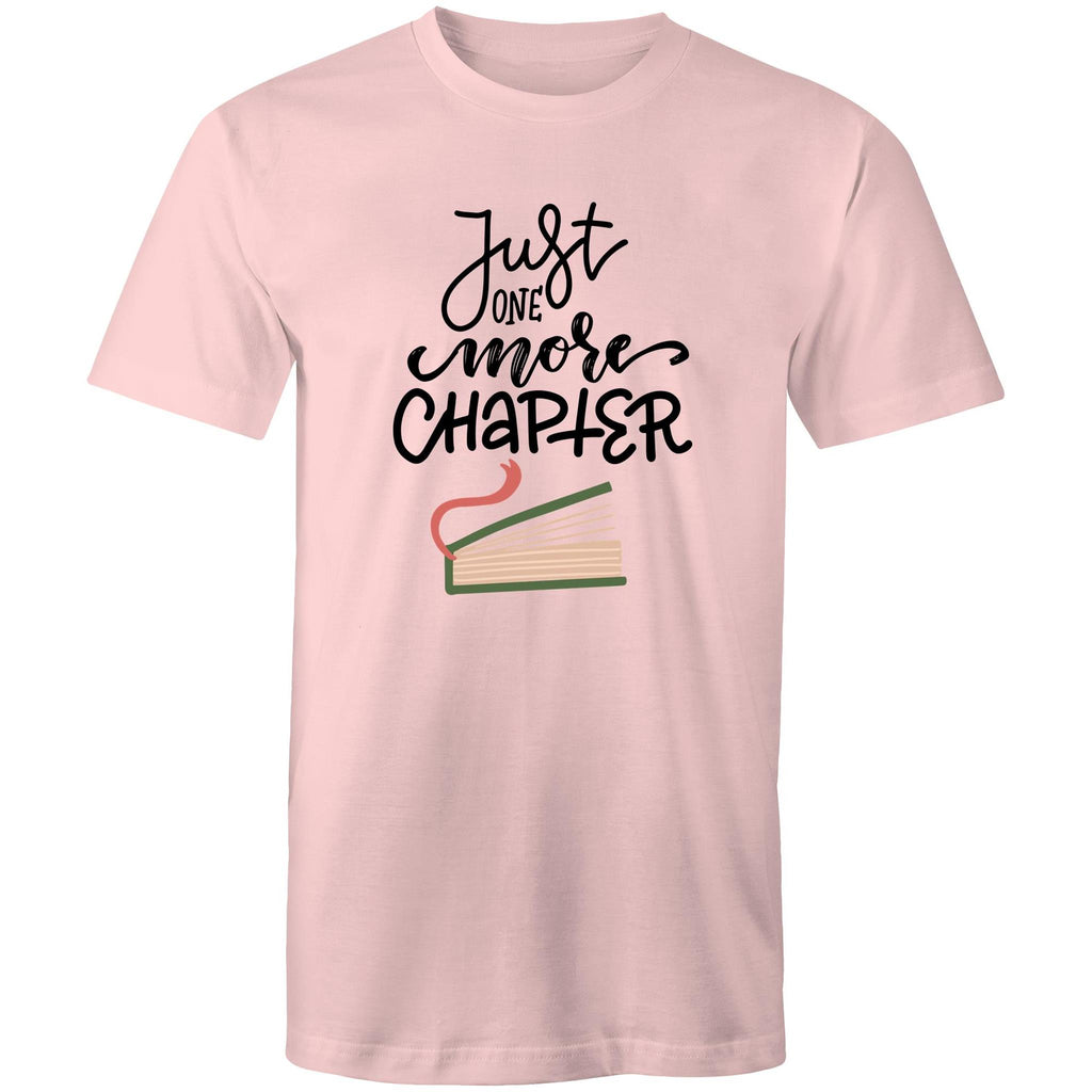 Just One More Chapter, Book - Mens T-Shirt Pink Mens T-shirt Printed In Australia Reading