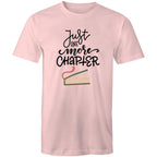 Just One More Chapter, Book - Mens T-Shirt Pink Mens T-shirt Printed In Australia Reading