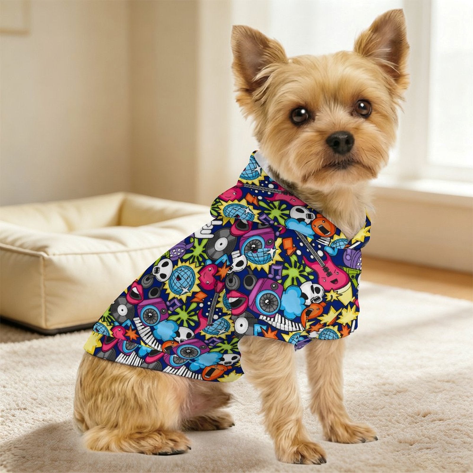 Sticker Music Pet Hoodie (Small Size)