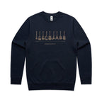 Guitar Timeline - AS Colour Stencil Crew Sweatshirt Navy Sweatshirt Music Printed In Australia