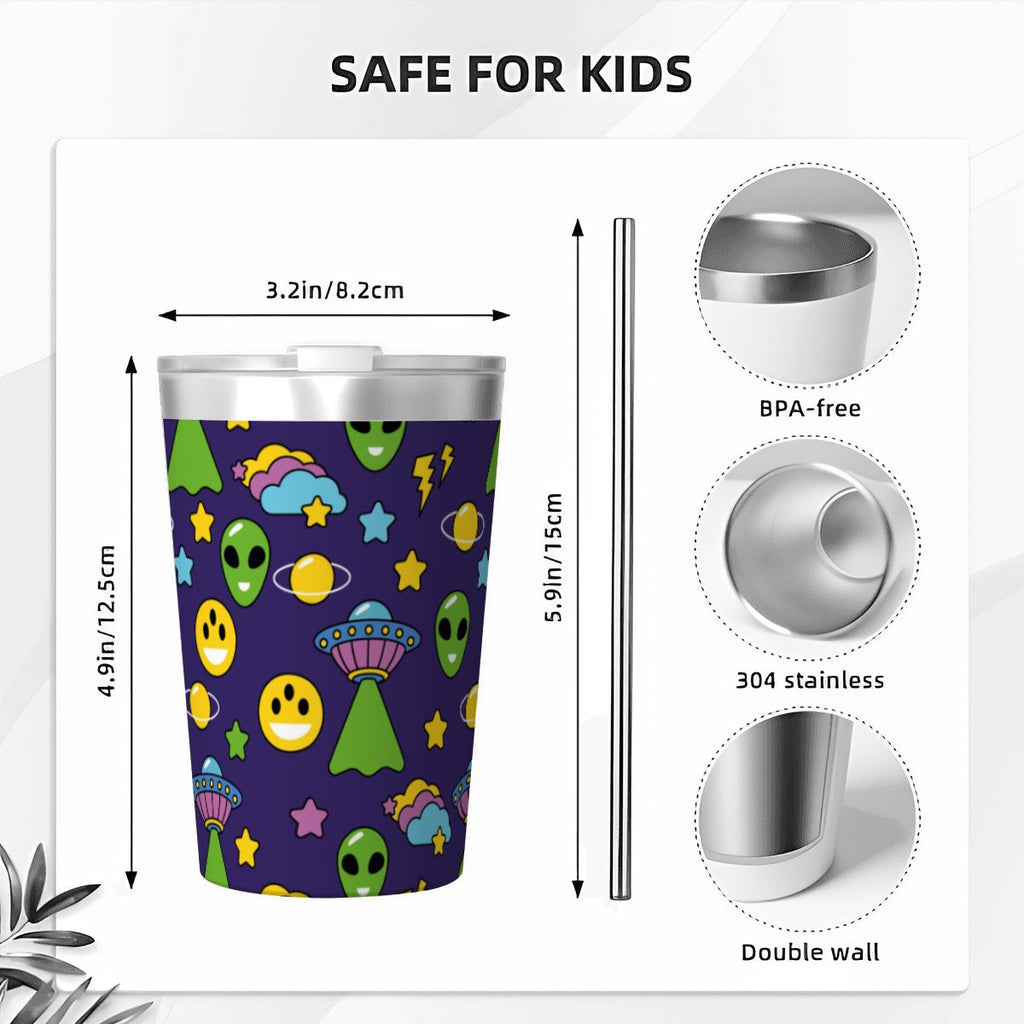 Groovy Alien And UFO Small Stainless Steel Travel Mug Cup 12oz/350ml