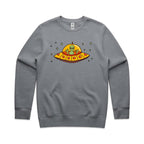 Alien Pizza - AS Colour Stencil Crew Gravel Sweatshirt Food Printed In Australia Sci Fi