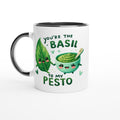 You're The Basil To My Pesto, Valentine - White 11oz Ceramic Mug with Colour Inside Ceramic Black Colour 11oz Mug Food Globally Fulfilled Love