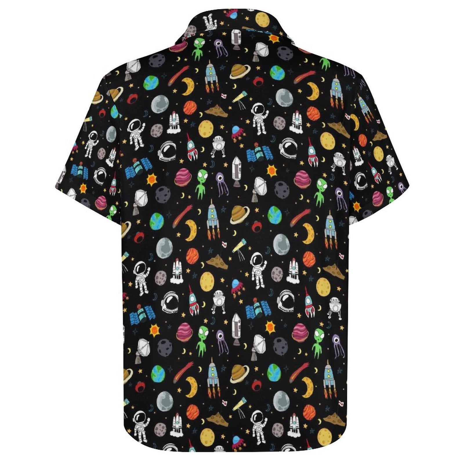Kids Space Women's Short-Sleeve Button Up Shirt Women's Short-Sleeve Button Up Shirt Printed Offshore Space