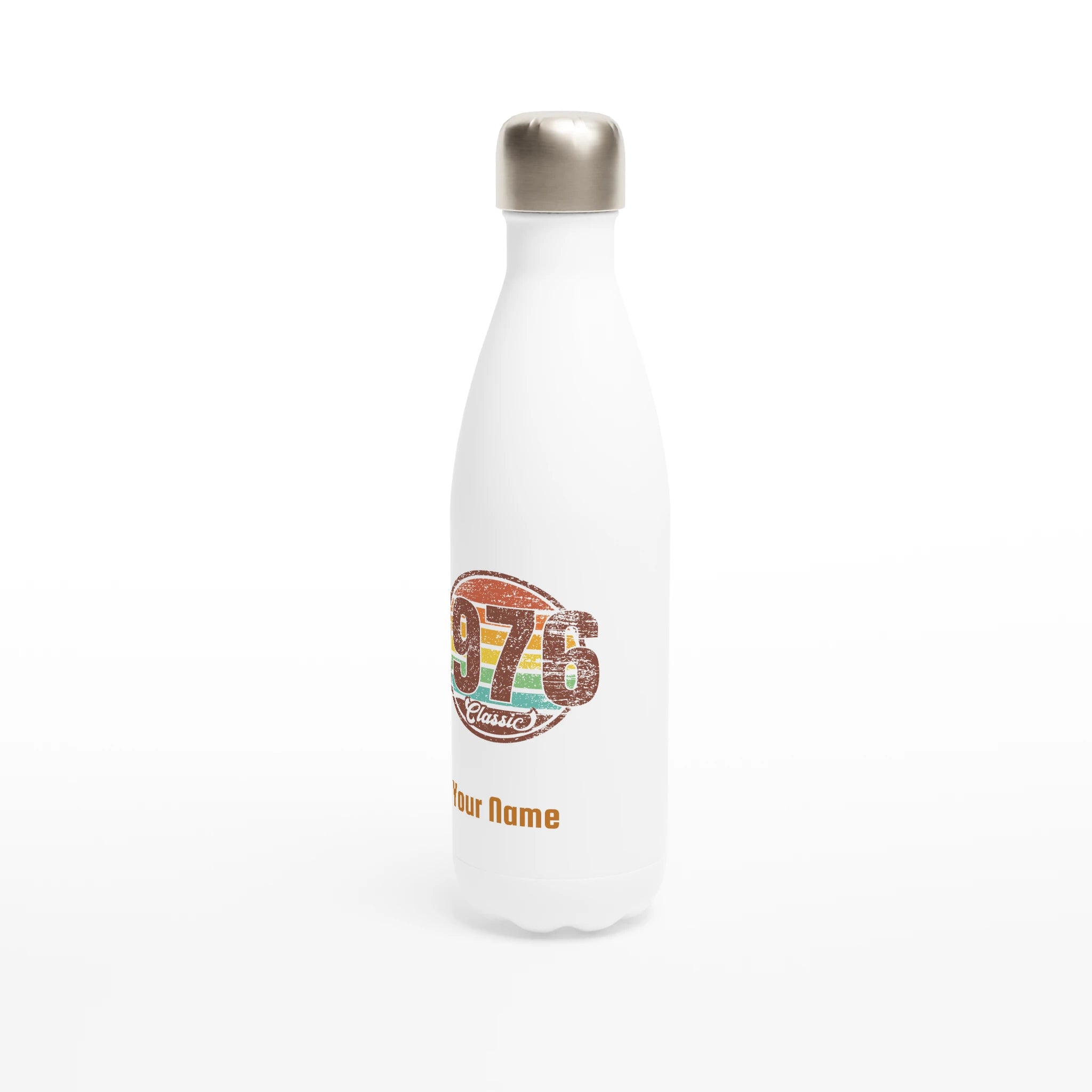 Personalised - 1976 Classic - White 17oz Stainless Steel Water Bottle Personalised Water Bottle Globally Fulfilled