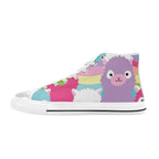 Cute Alpaca - Kids High Top Canvas Shoes