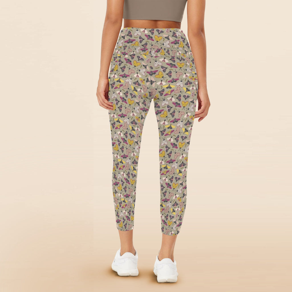 Pretty Moths Women's High Waist Pockets Yoga Leggings