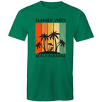 Beach Paradise, Summer Vibes - Mens T-Shirt Kelly Green Mens T-shirt Printed In Australia Summer Surf