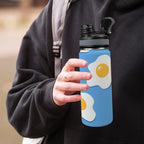 Fried Eggs - Insulated Water Bottle with Dual-Use Lid (18oz) Insulated Water Bottle with Dual-Use Lid (18oz) Food Printed Offshore